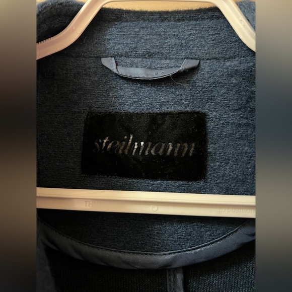 Blue Steilmann wool blend women’s zip up coat size 12 luxury soft - Picture 8 of 11